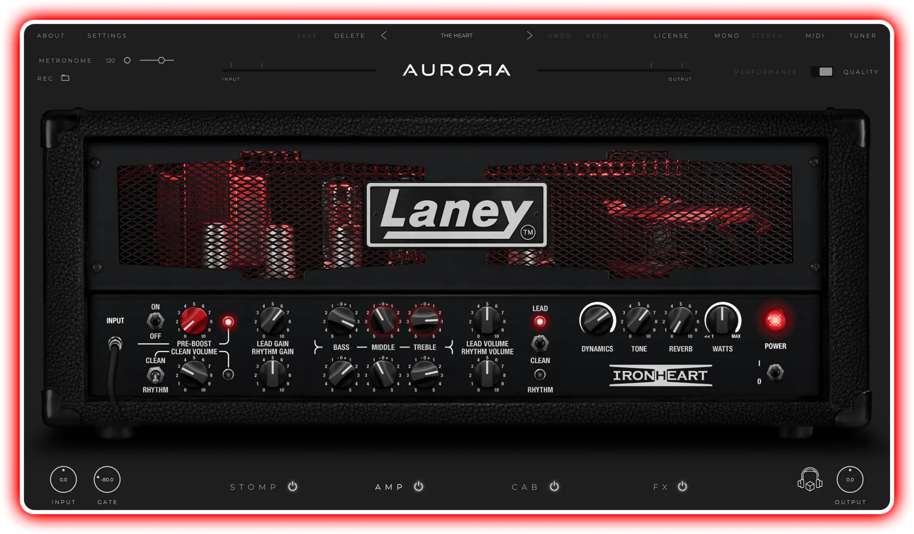 Laney Ironheart plugin interface