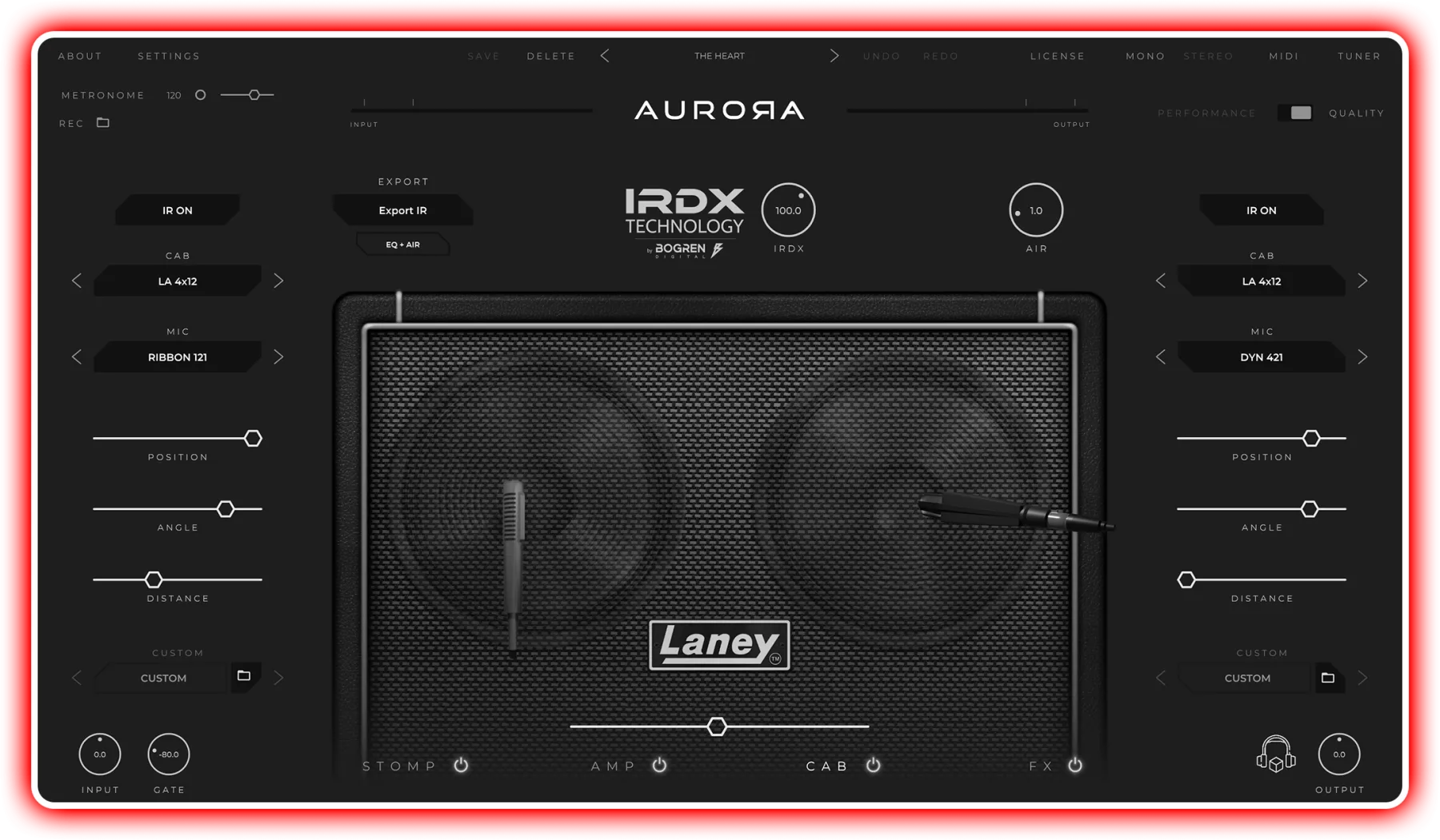 Two Laney cabinets, microphone choice and IRDX