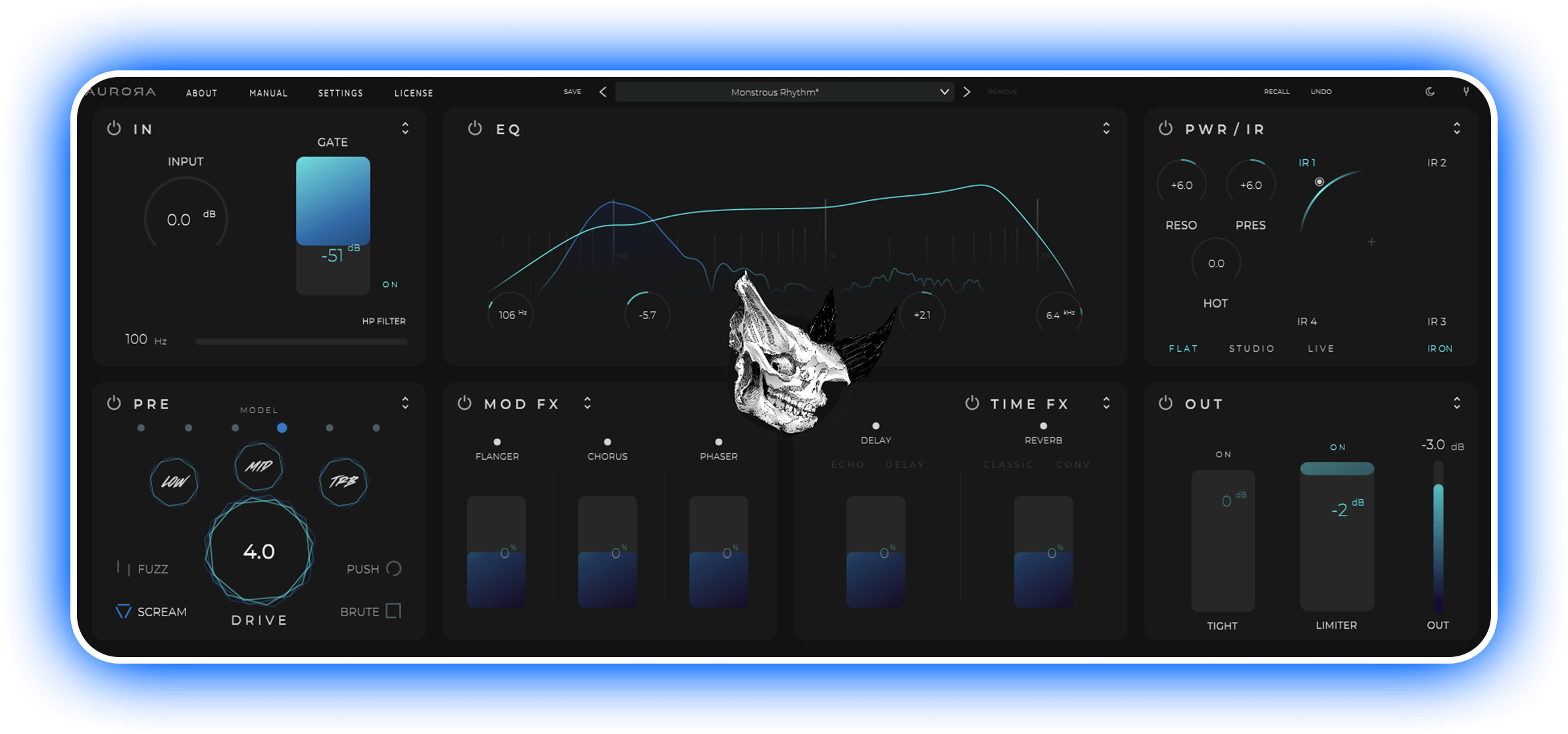 Rhino guitar plugin interface